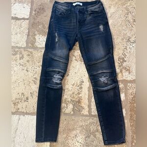 KanCan Women's Distressed Black Skinny Jeans